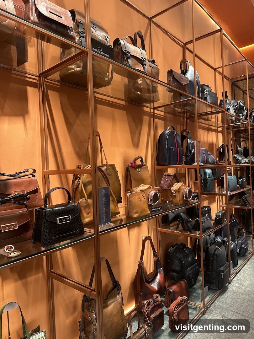 Interior Display of Leather Goods Store