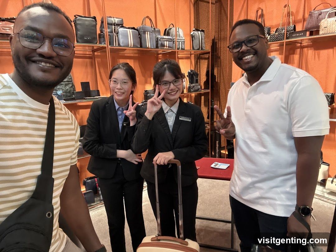 Group photo inside a retail store