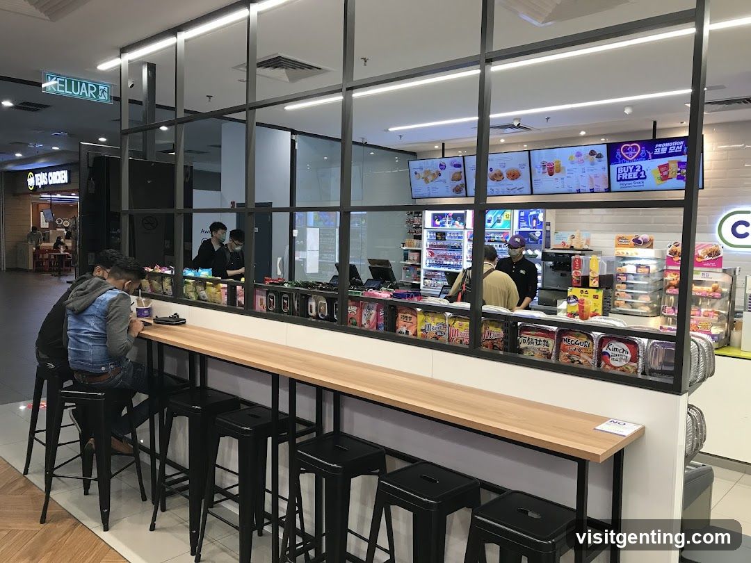 Interior of a food court kiosk
