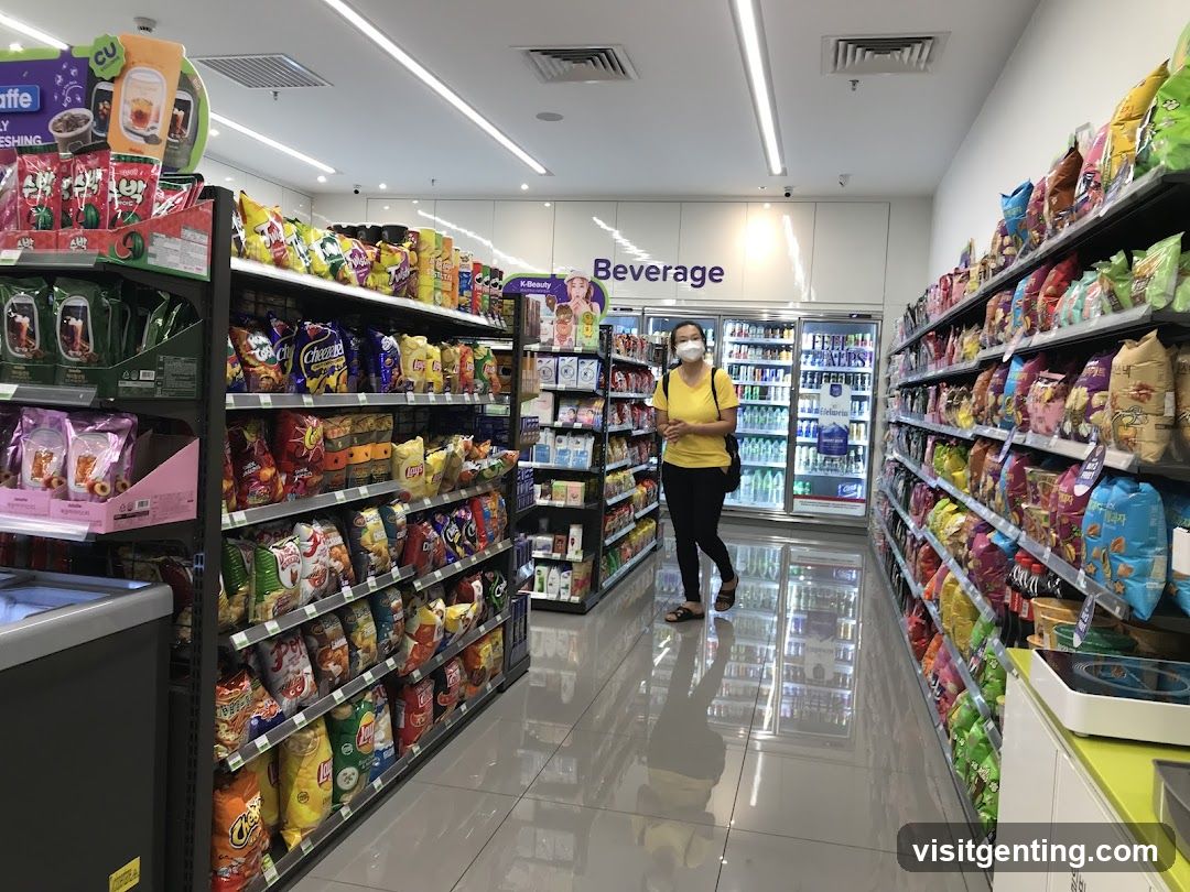 Inside a supermarket aisle