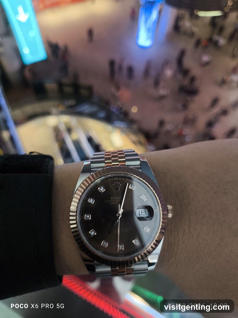 Watch on wrist with blurred background