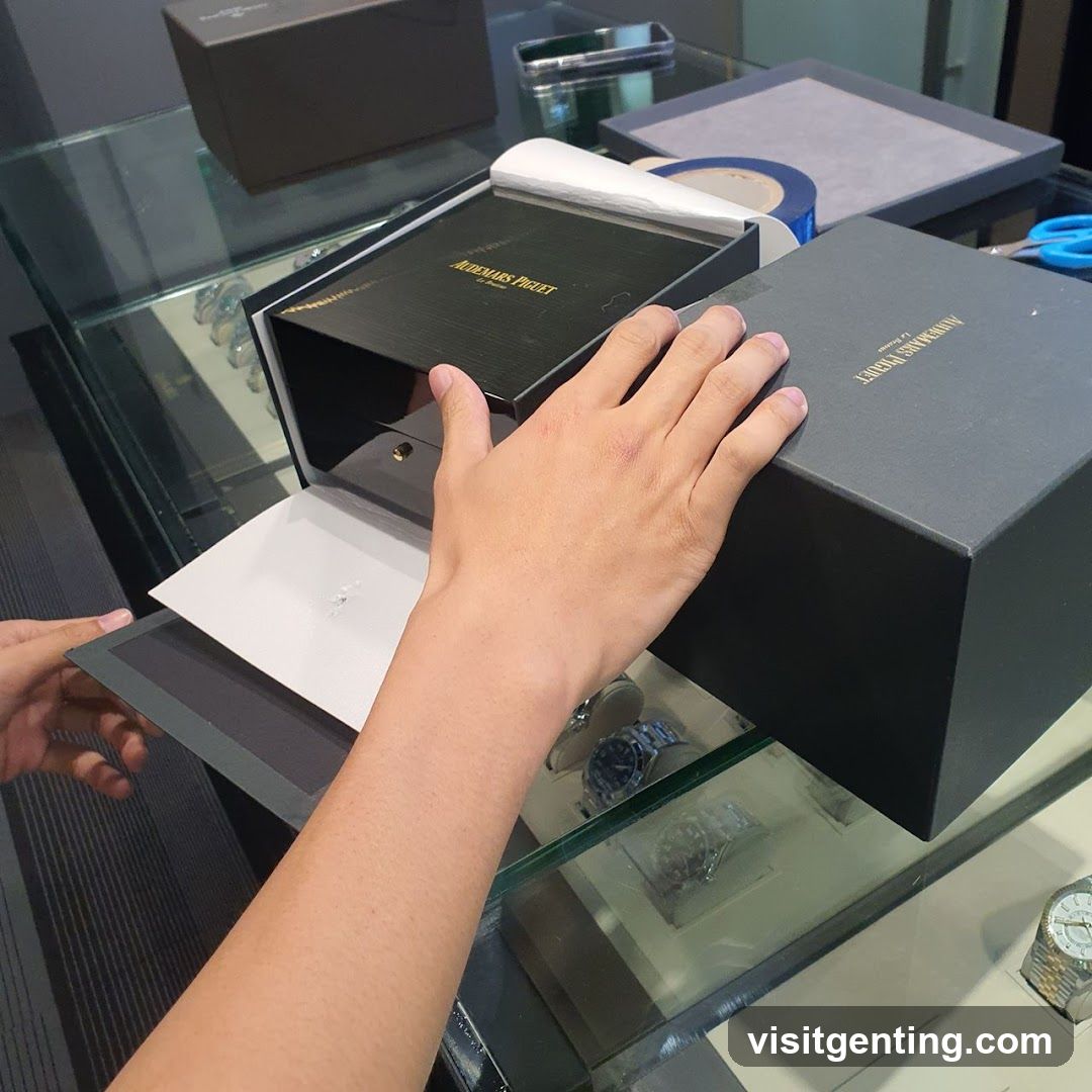 Interior display of luxury watch box