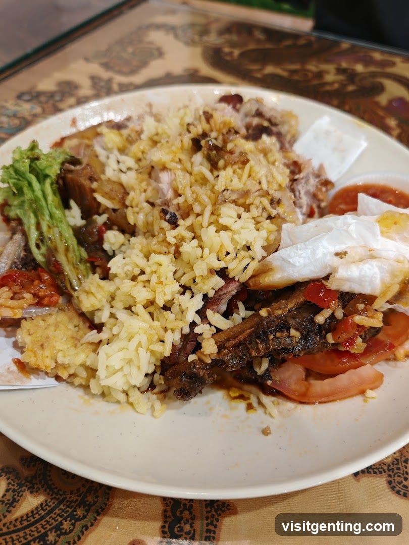 Food Plate on Patterned Tablecloth