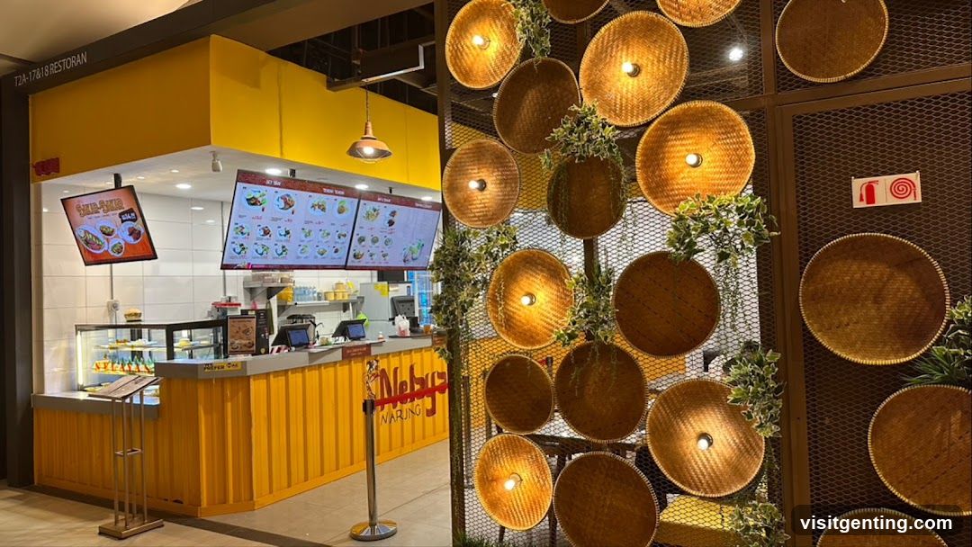 Restaurant Interior with Decorative Wall