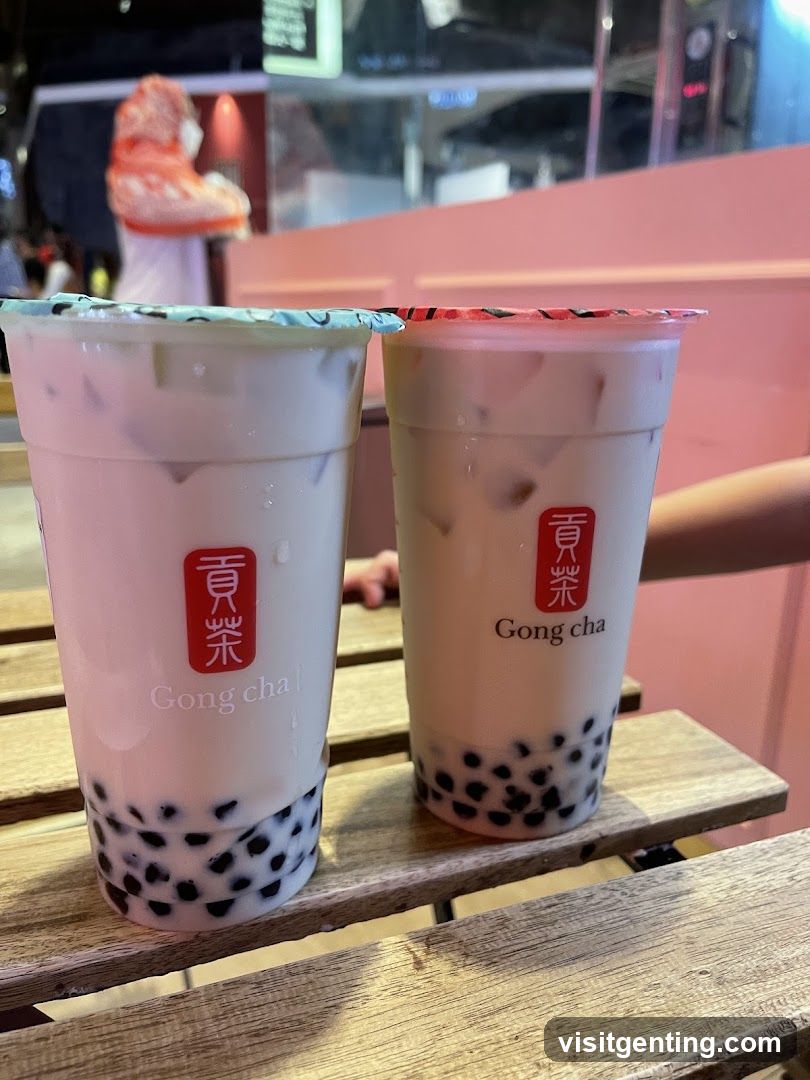 Two Gong cha bubble tea drinks