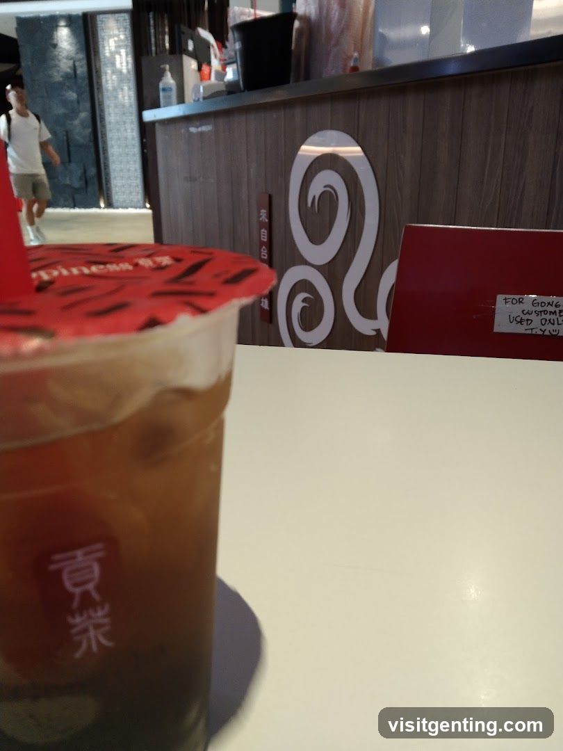 Tea drink at counter