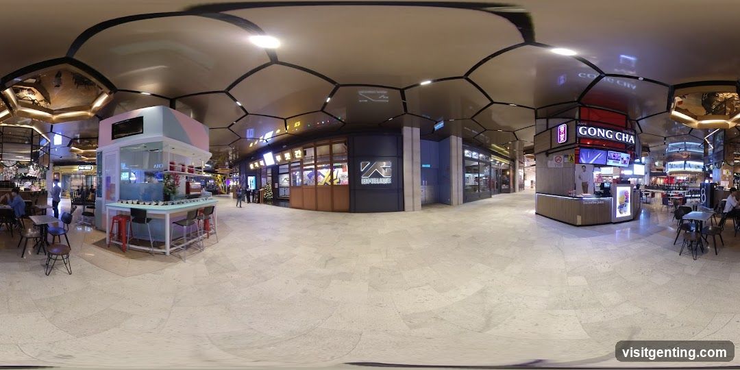 Interior of a shopping mall food court