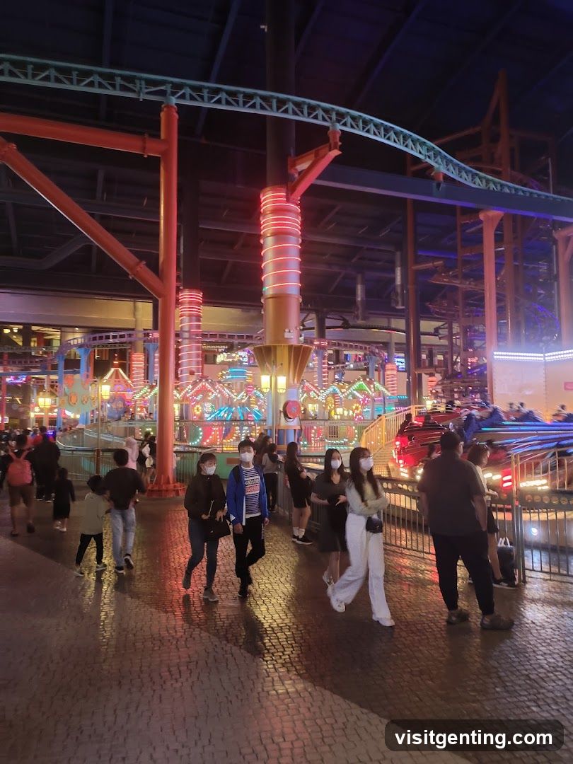 Amusement Park Interior at Night