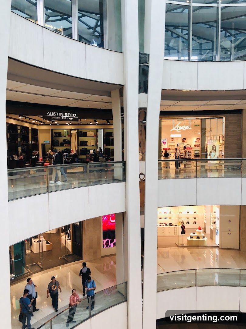 Multi-level shopping mall interior