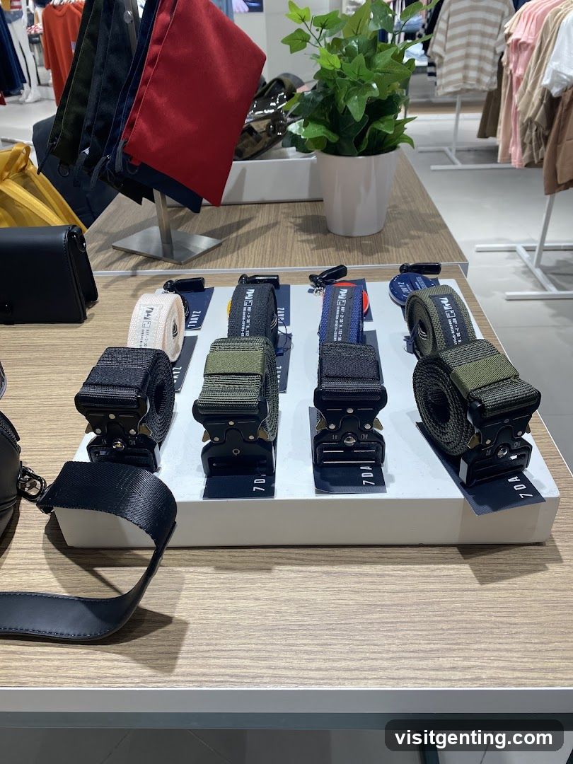 Retail Display of Belts