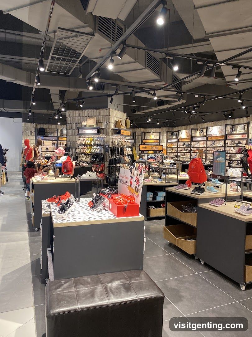 Interior of shoe store