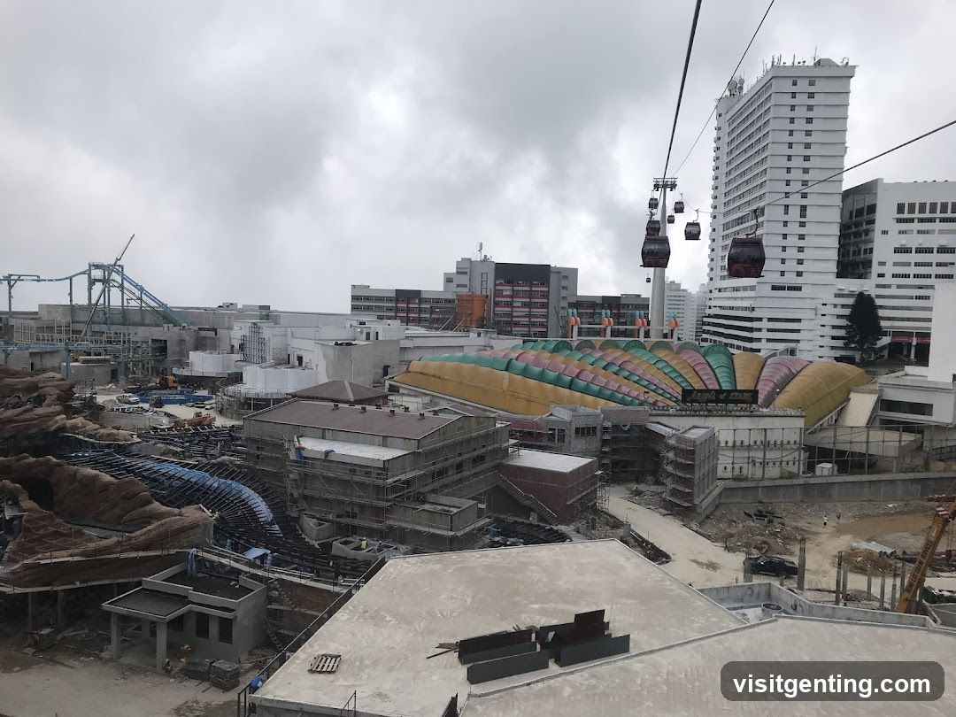 Construction Site with Cable Car and Buildings