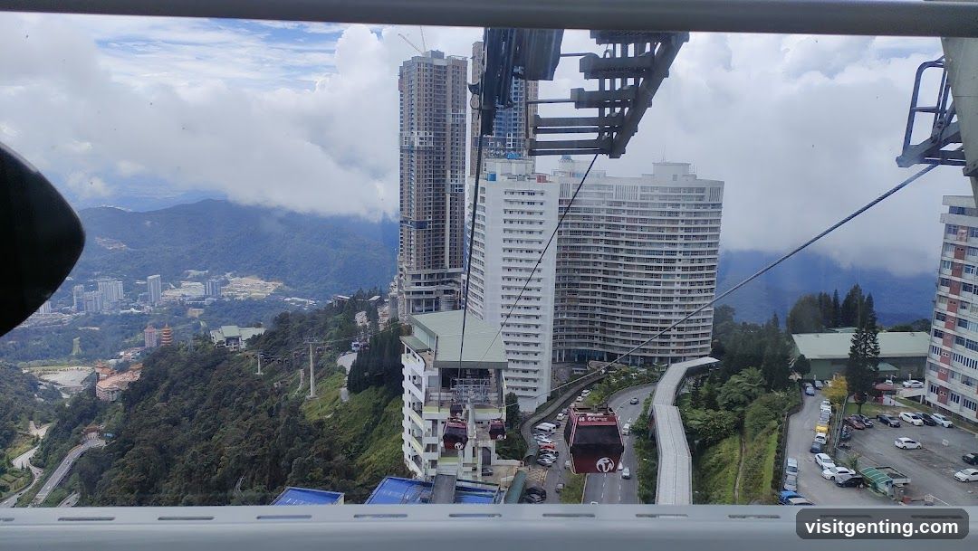 Cable car view of cityscape