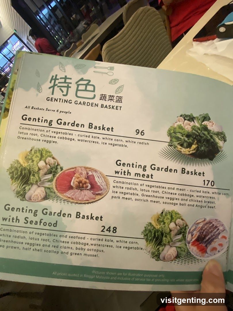 Genting Garden Basket Menu
