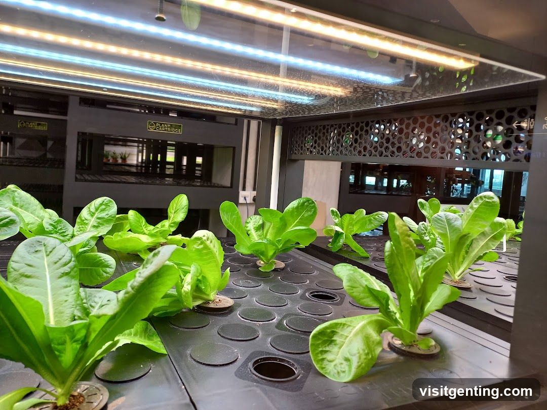 Indoor hydroponic lettuce growth setup