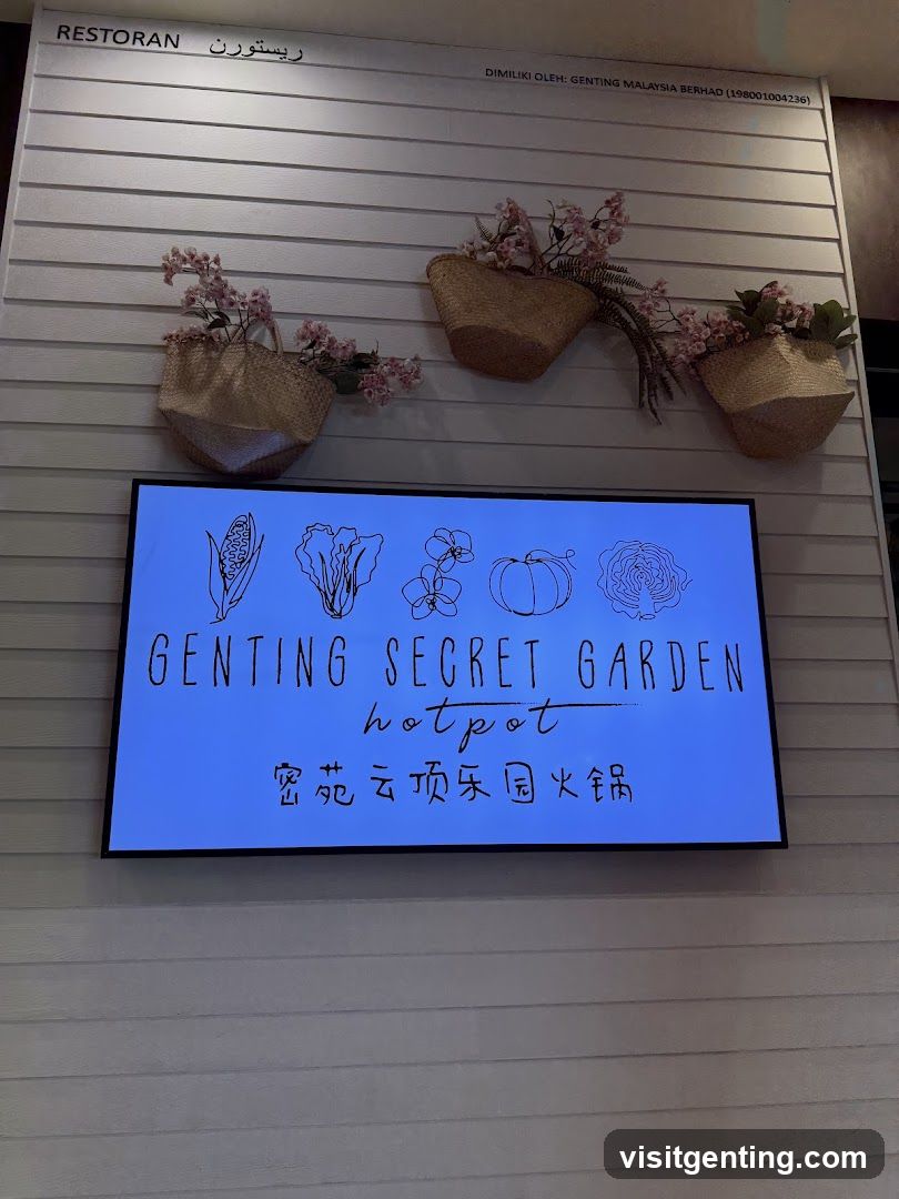 Genting Secret Garden Hotpot Signage