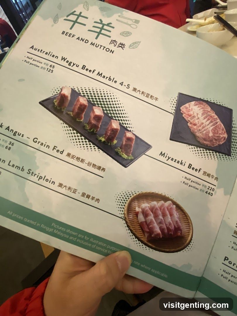 Beef and Mutton Menu