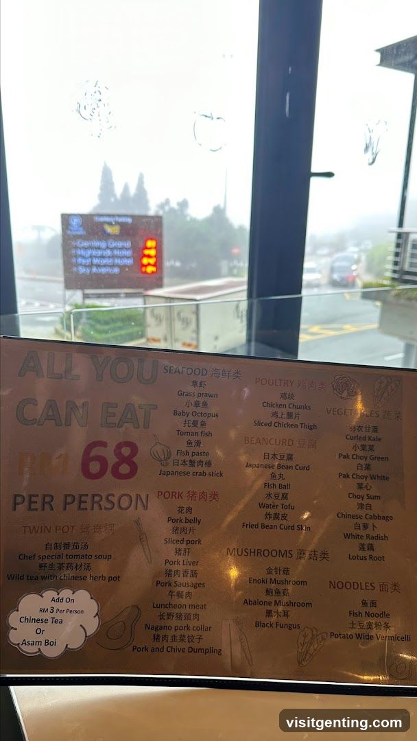 All You Can Eat Menu