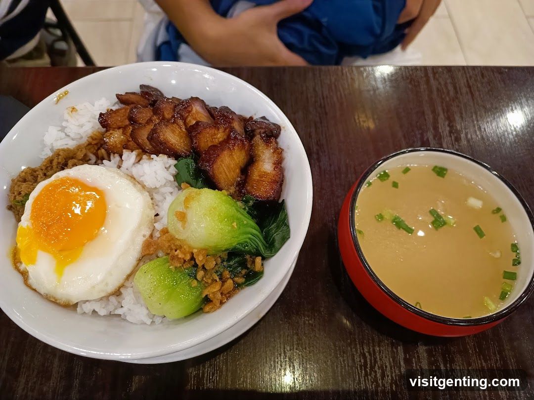 Meal served at dining table