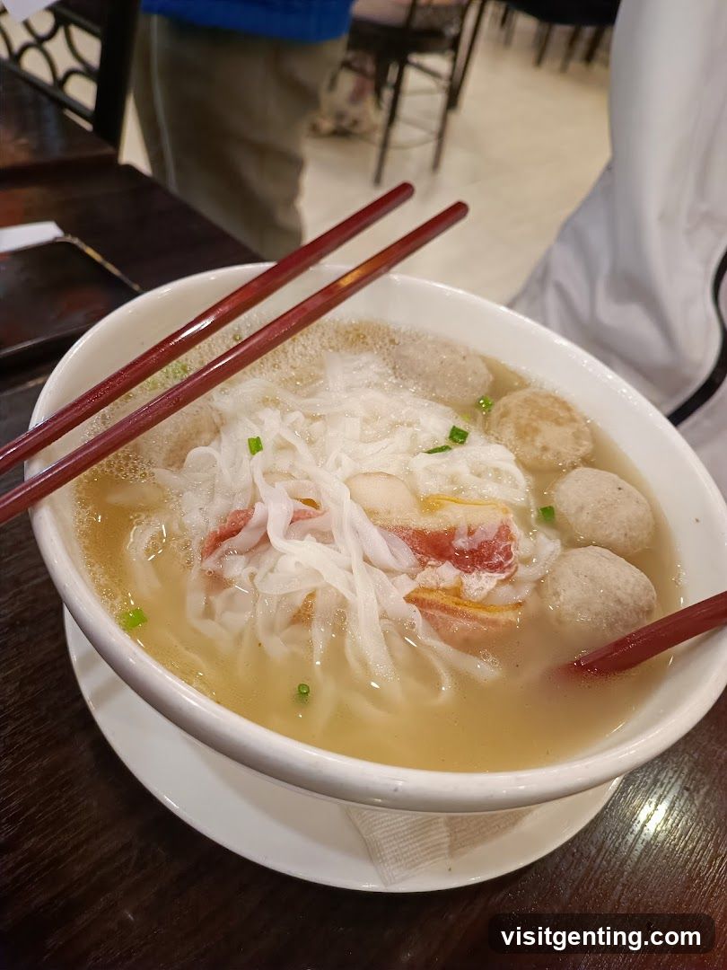 Bowl of noodle soup with chopsticks