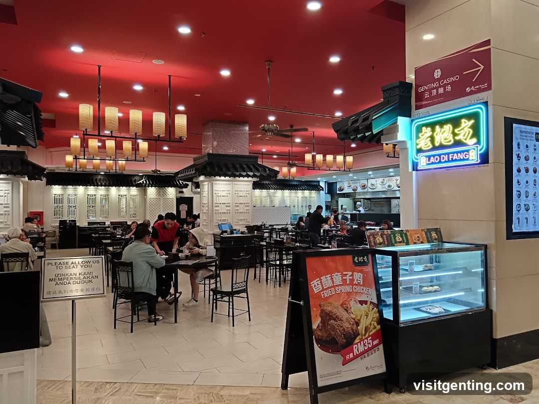 Interior of a restaurant with Chinese-style decor