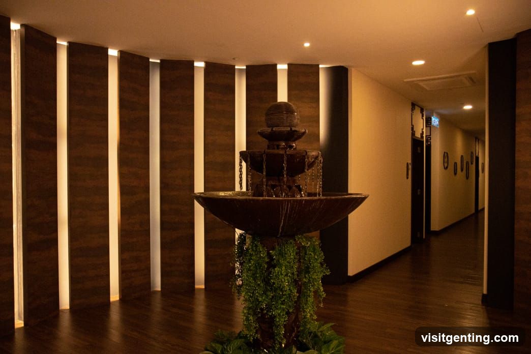 Interior hallway with fountain