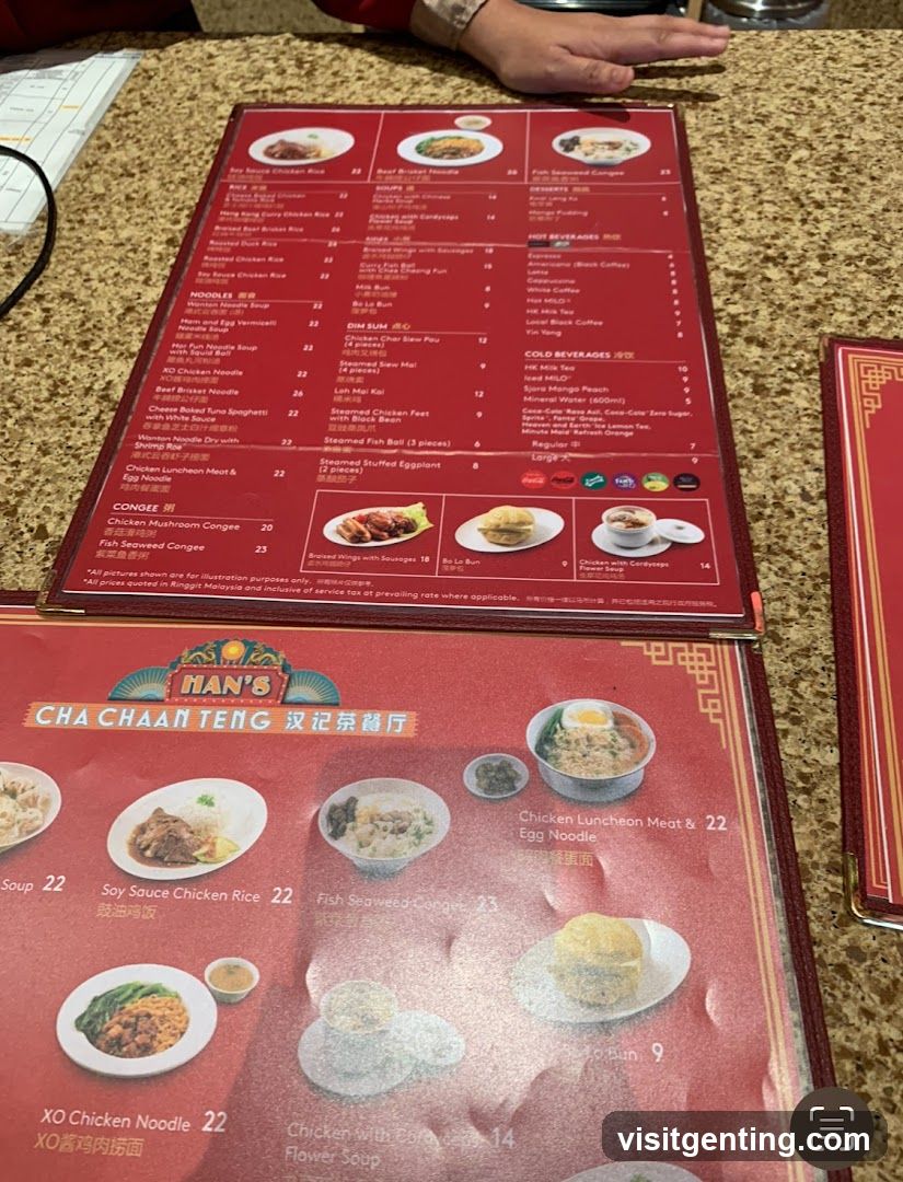 Han's Cha Cha Teng Menu