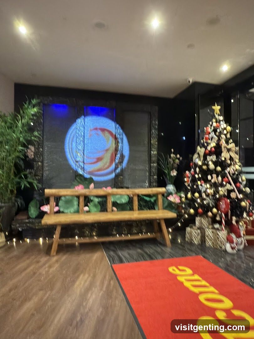 Interior Decor with Christmas Tree and Projection