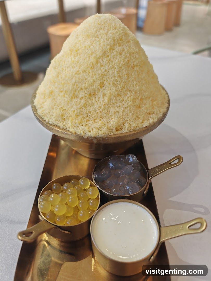 Bowl of shaved ice with toppings