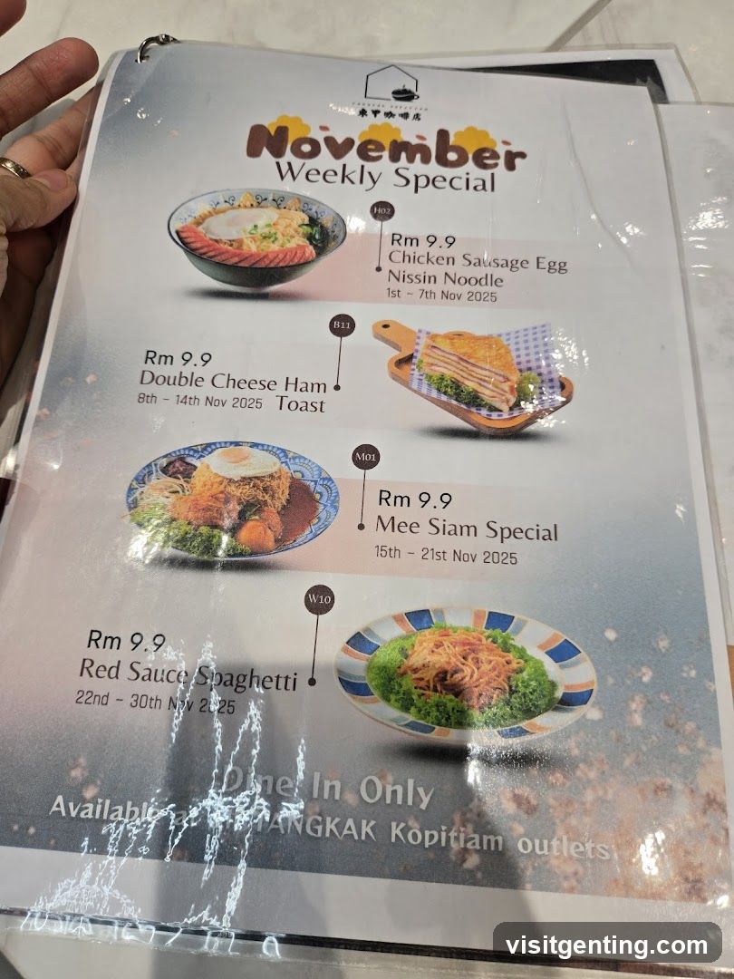November Weekly Special Menu