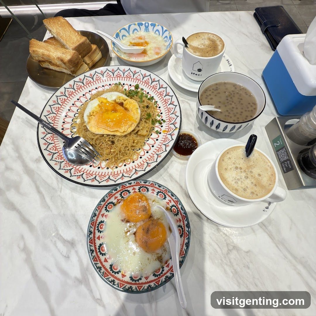 Tabletop breakfast spread