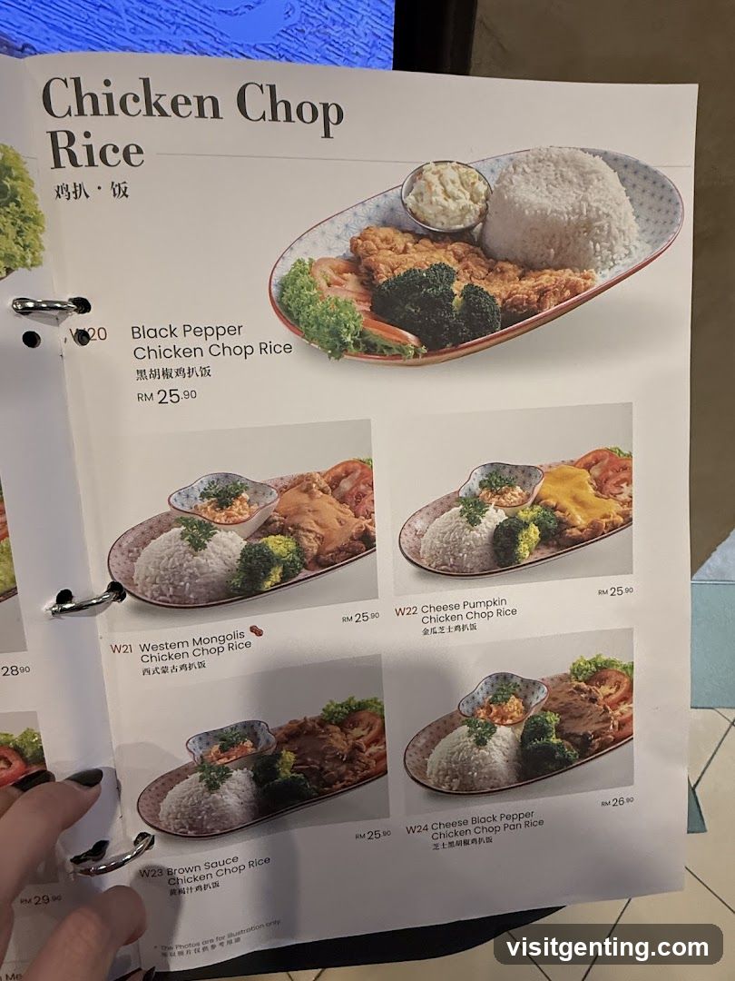 Chicken Chop Rice Menu