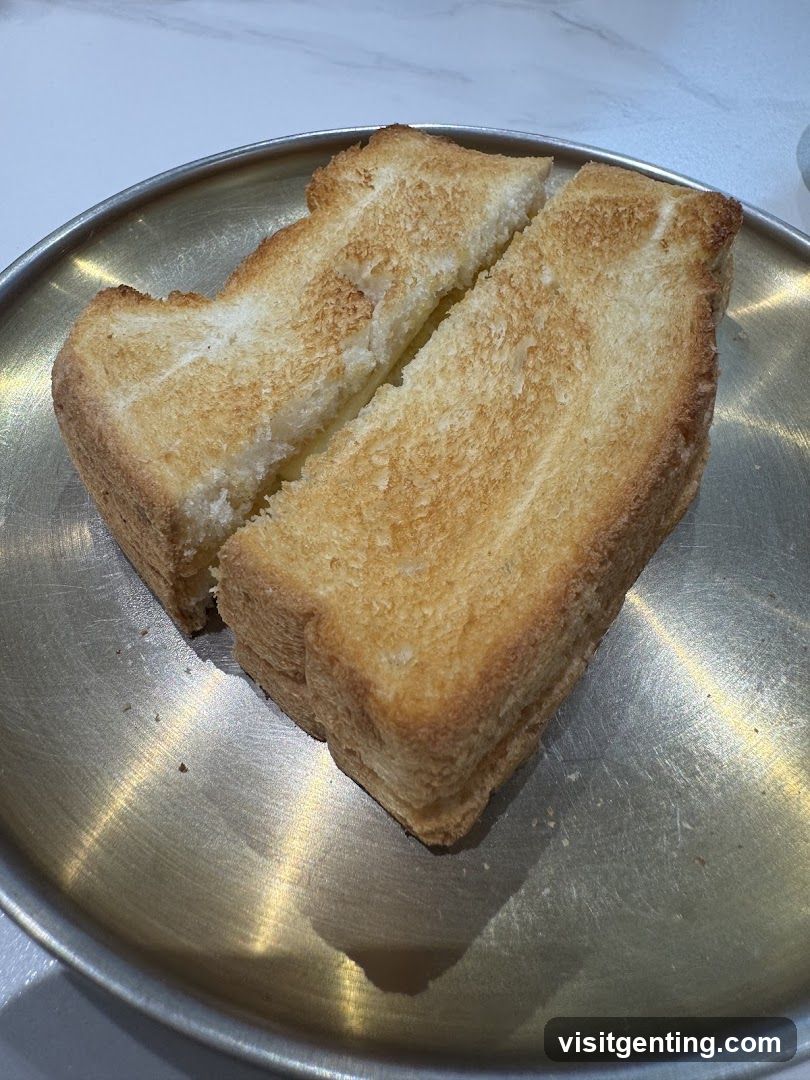Toasted Sandwich on Metal Plate