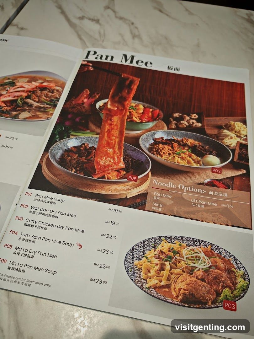 Pan Mee Menu Section