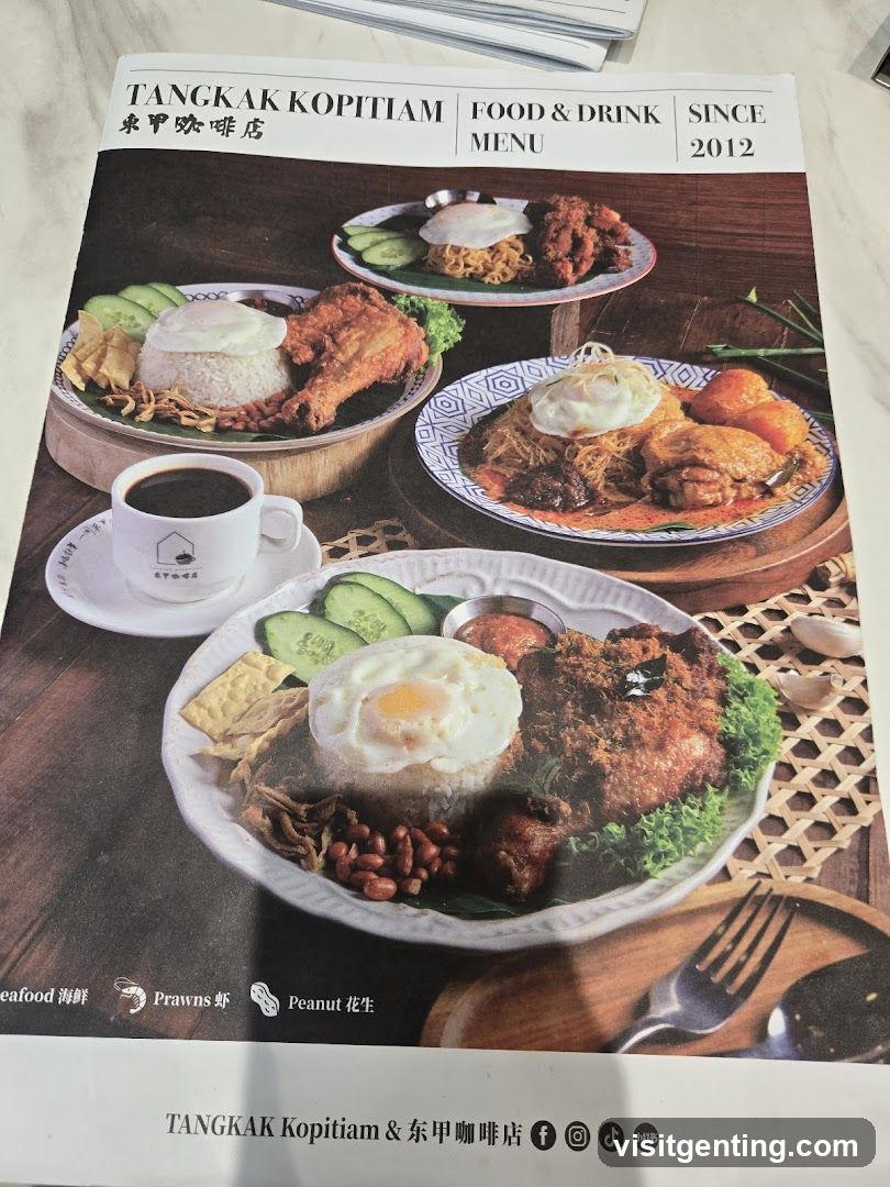 Tangkak Kopitiam Menu
