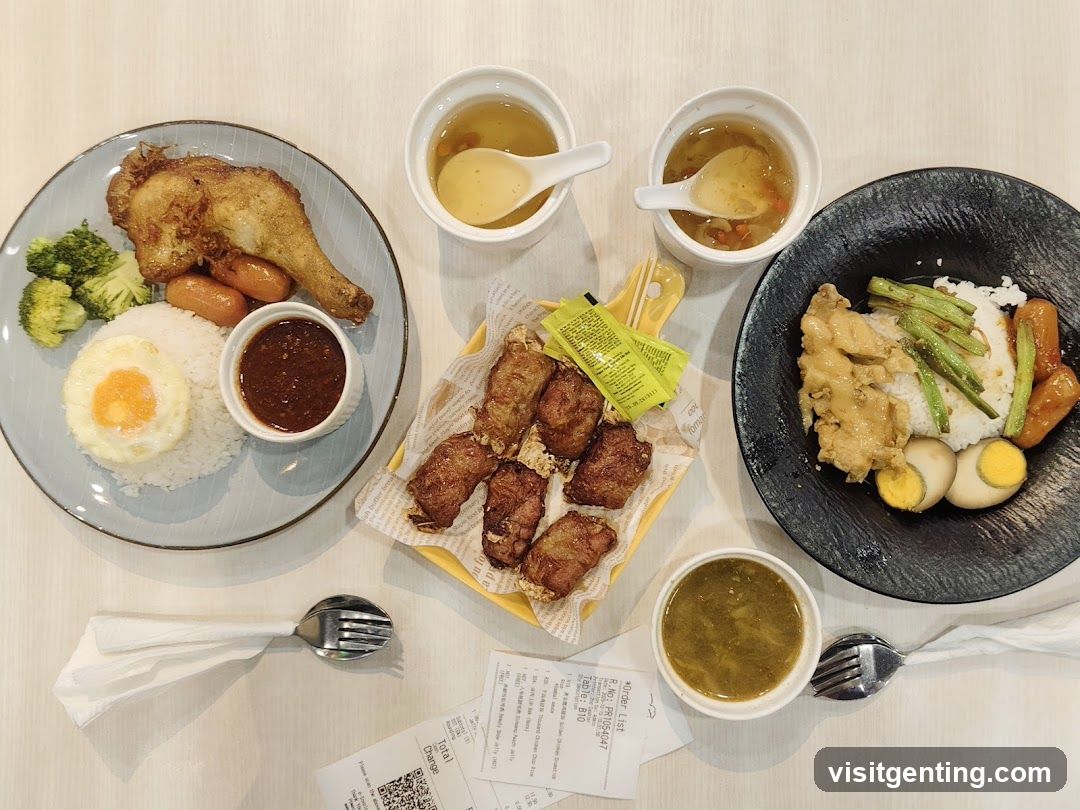 Tabletop meal spread