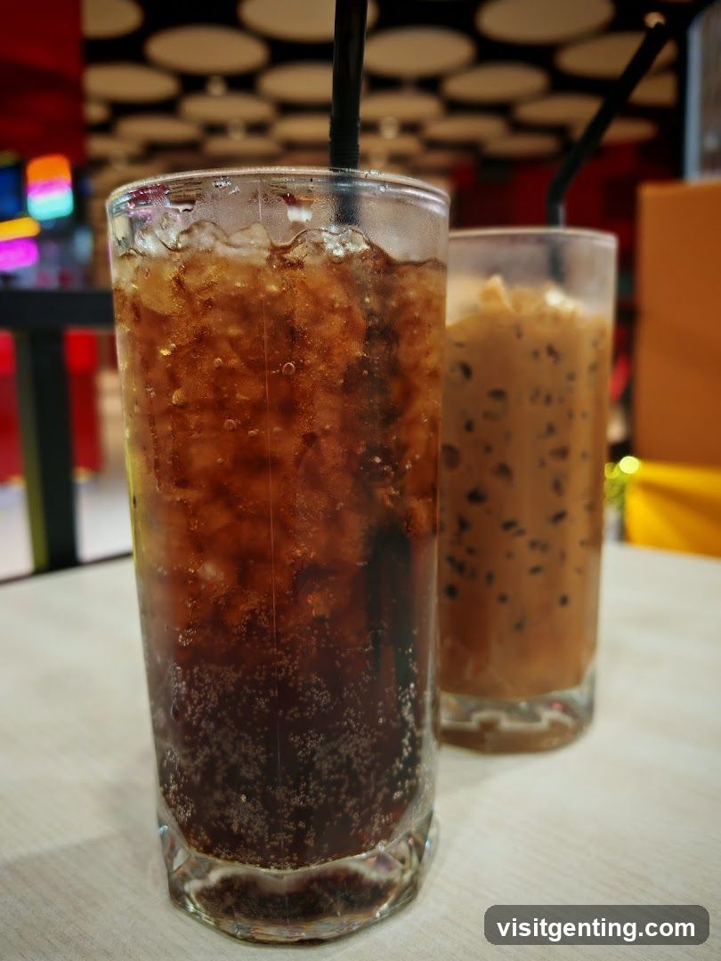 Two iced beverages on a table