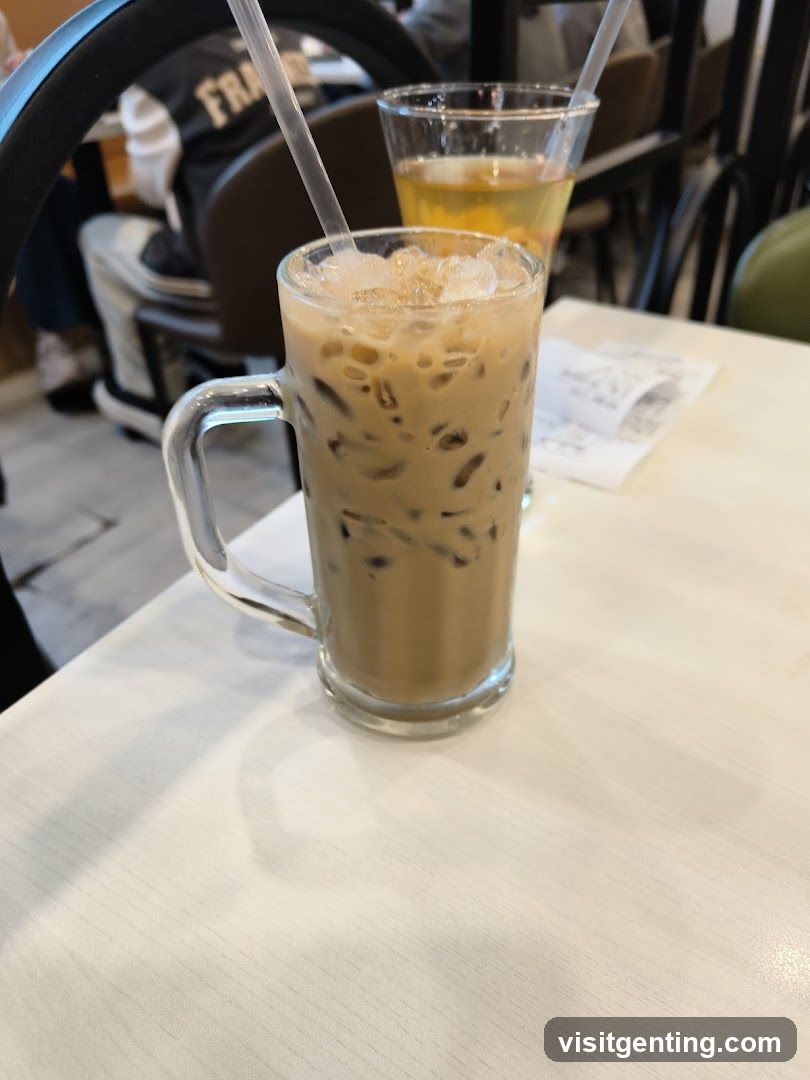 Iced beverage at café