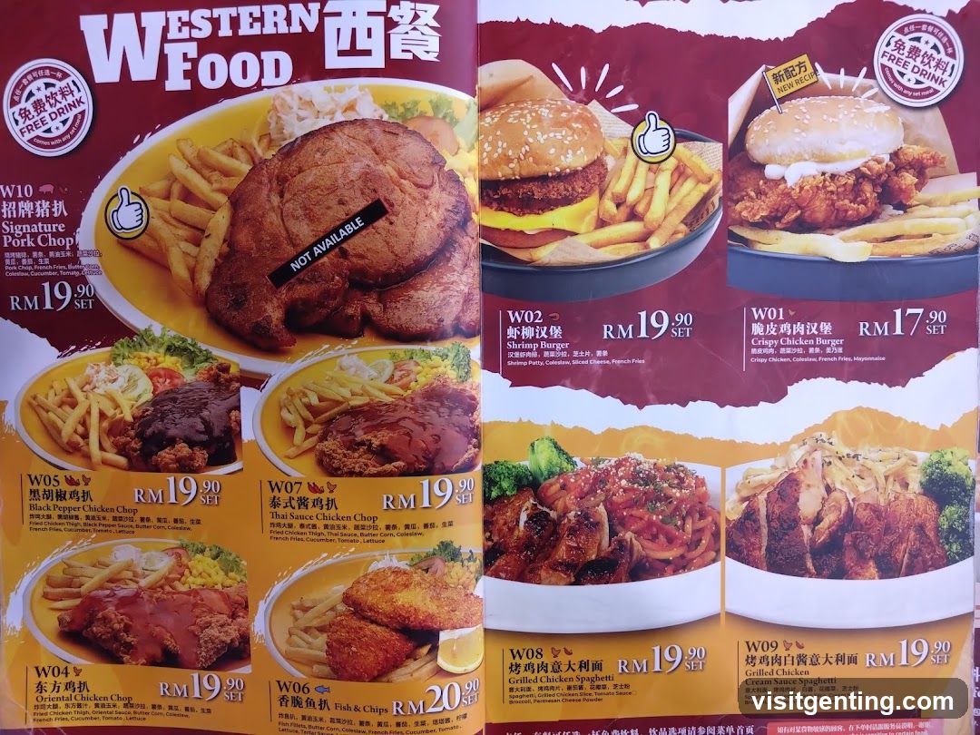Western Food Menu