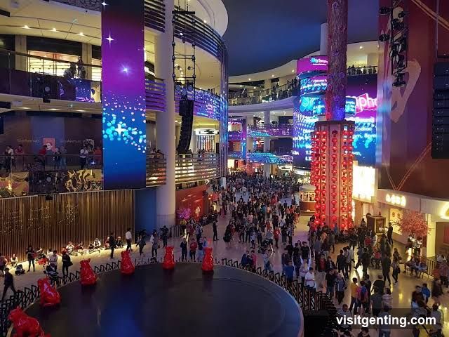 Interior of a multi-level shopping mall