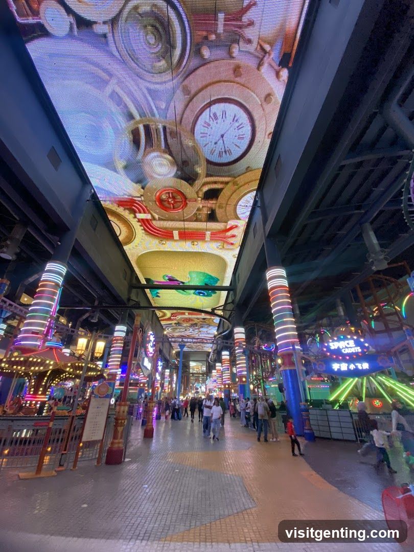 Indoor amusement park corridor