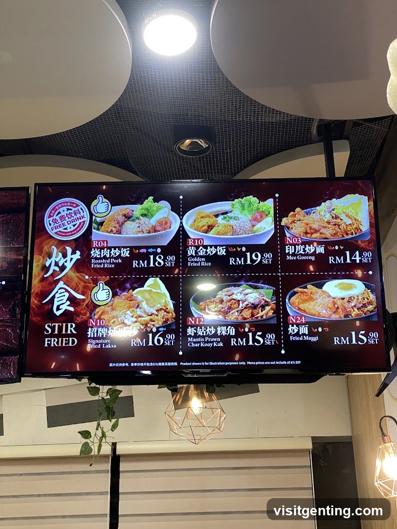 Stir Fried Menu Display
