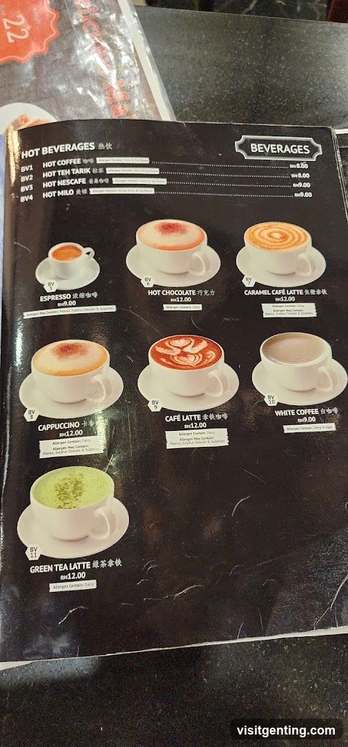 Hot Beverages Menu