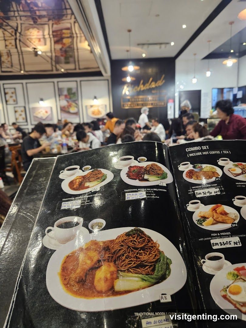 Restaurant Interior with Menu Open