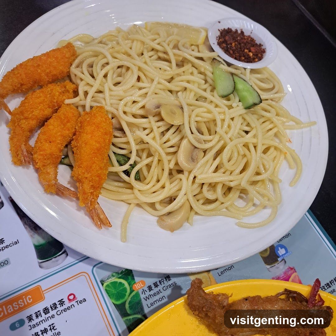 Noodles with Fried Shrimp