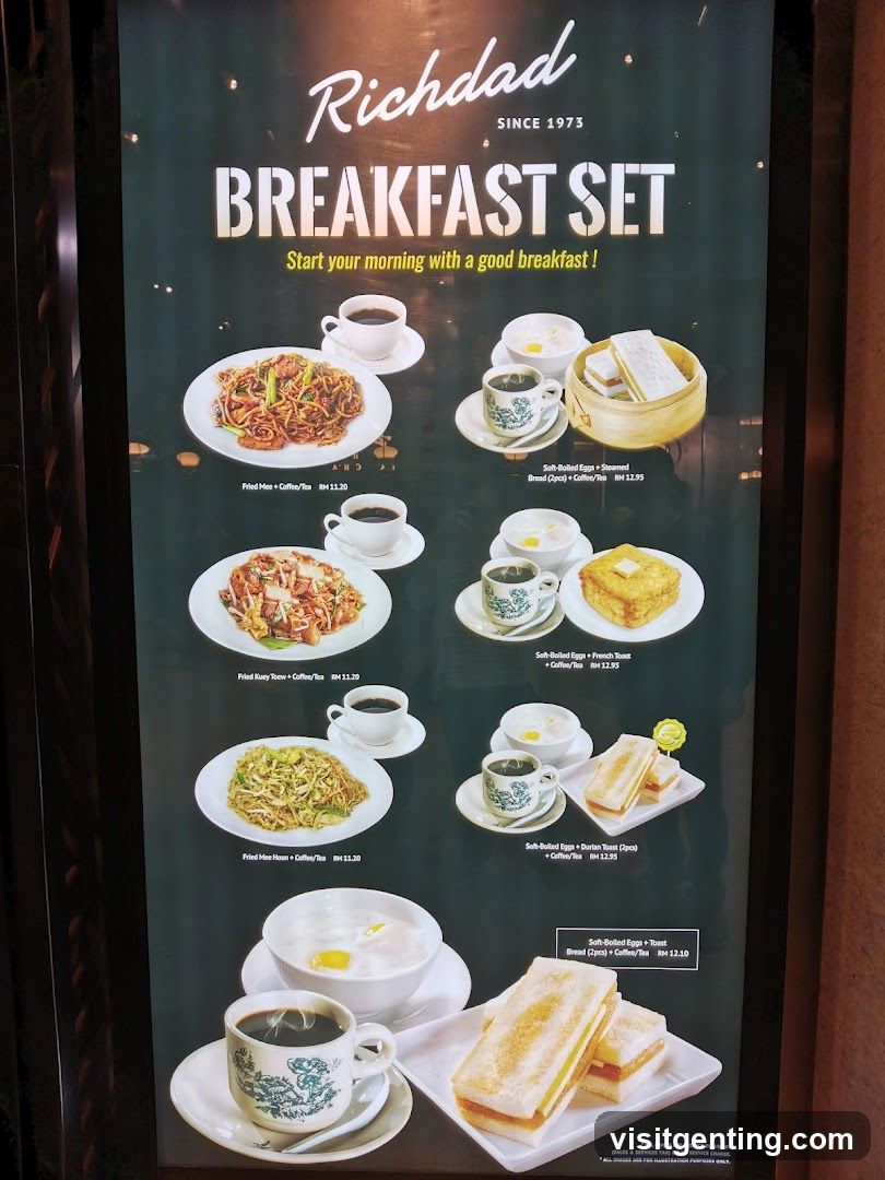 Richdad Breakfast Set Menu