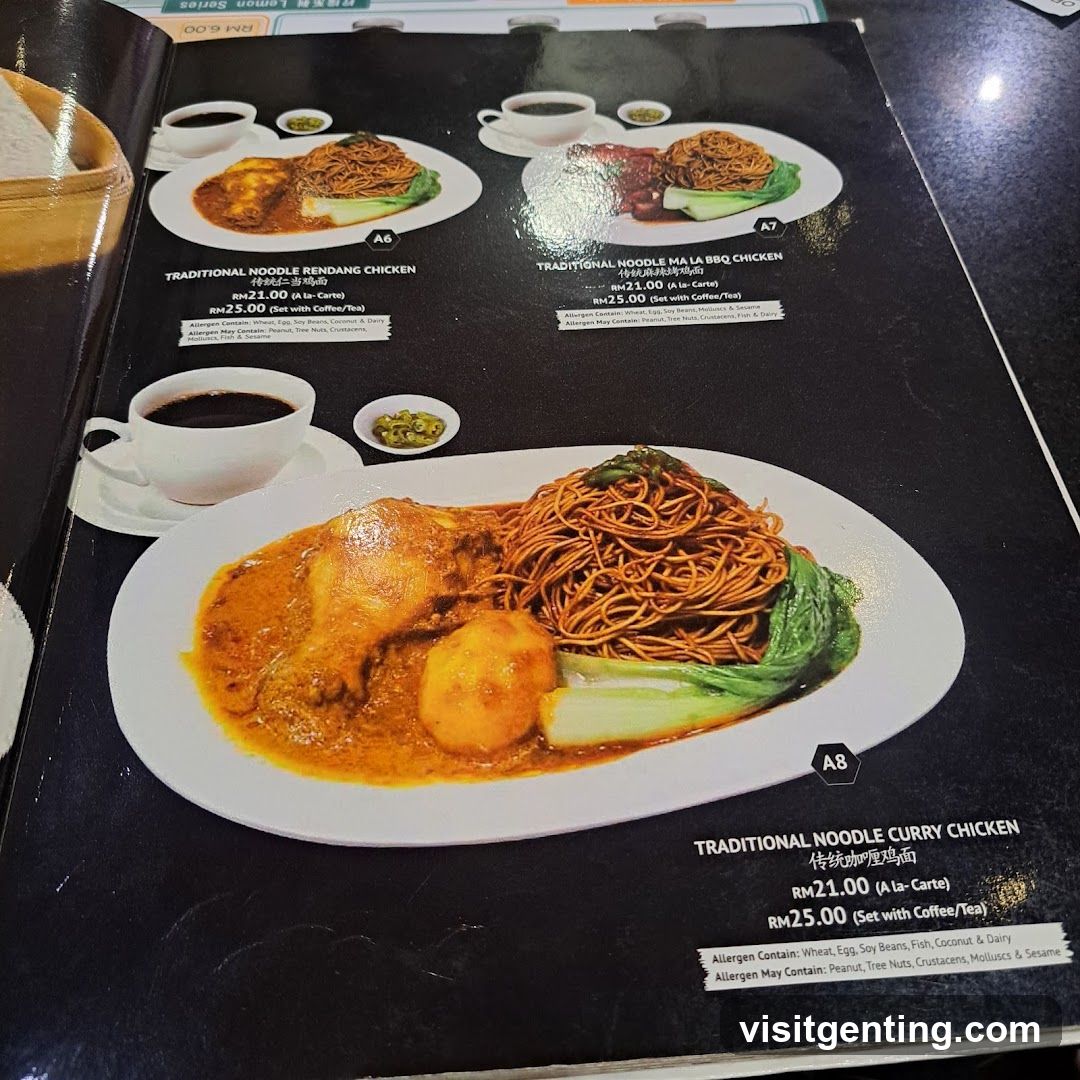 Traditional Noodle Dishes Menu Page