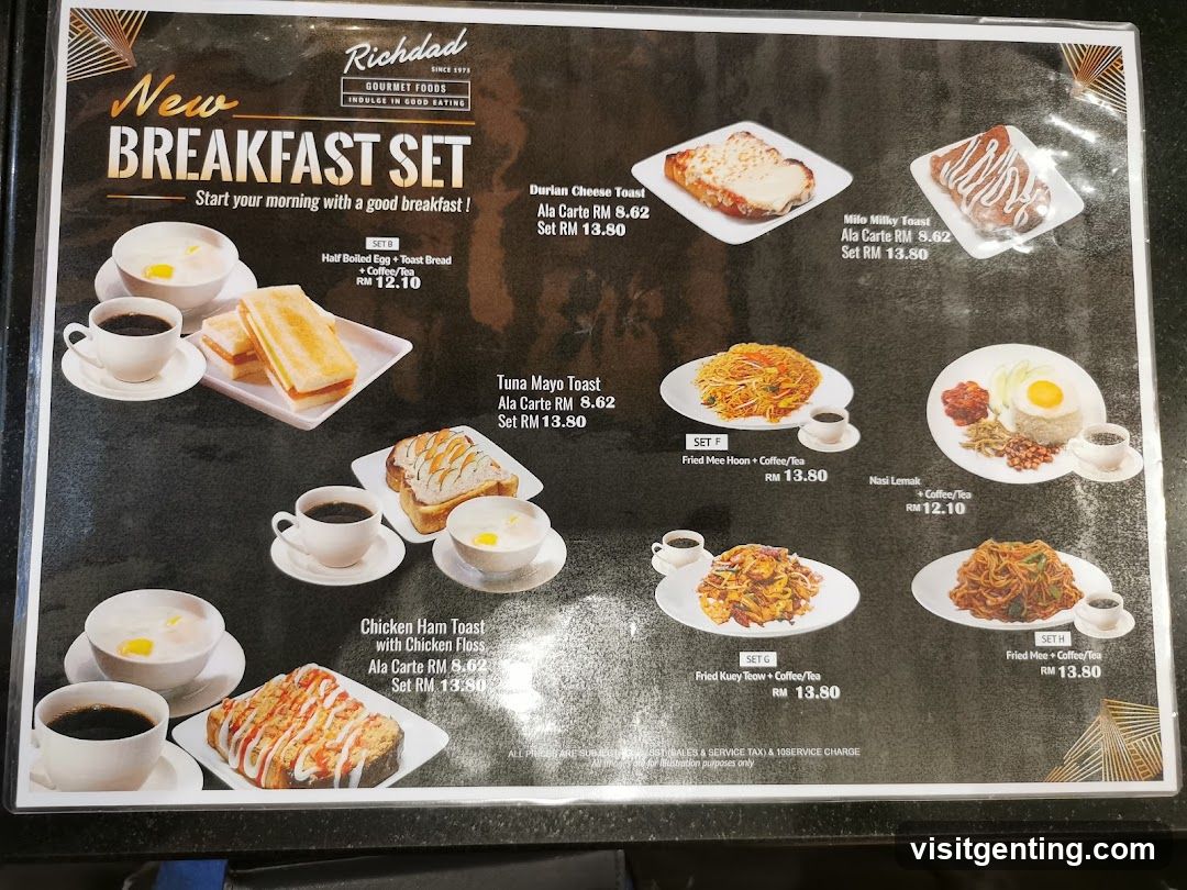 Richdad New Breakfast Set Menu