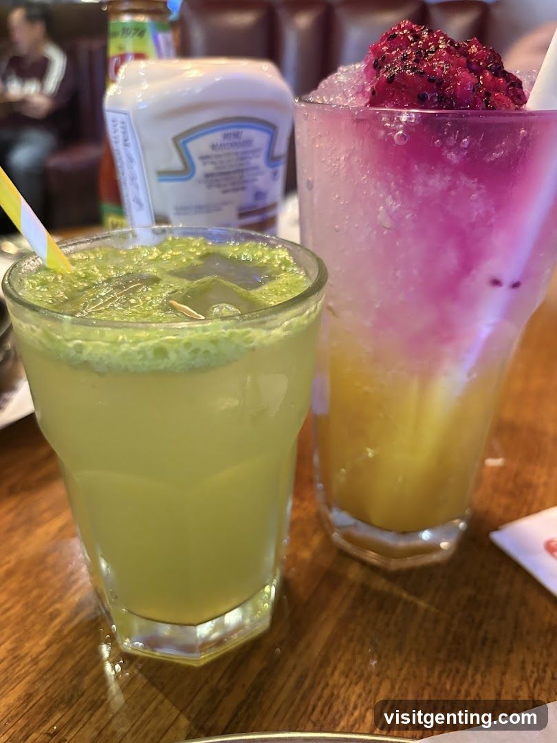 Two beverages on wooden table