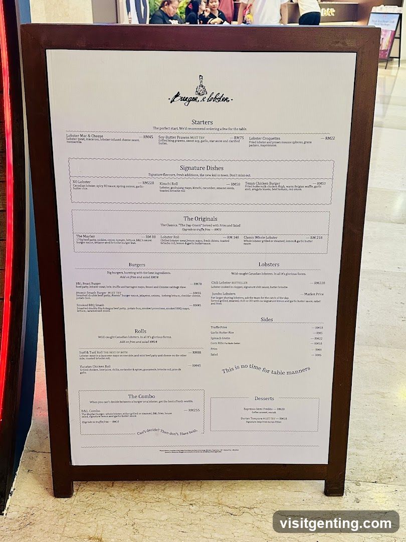Lobster & Lobster Menu